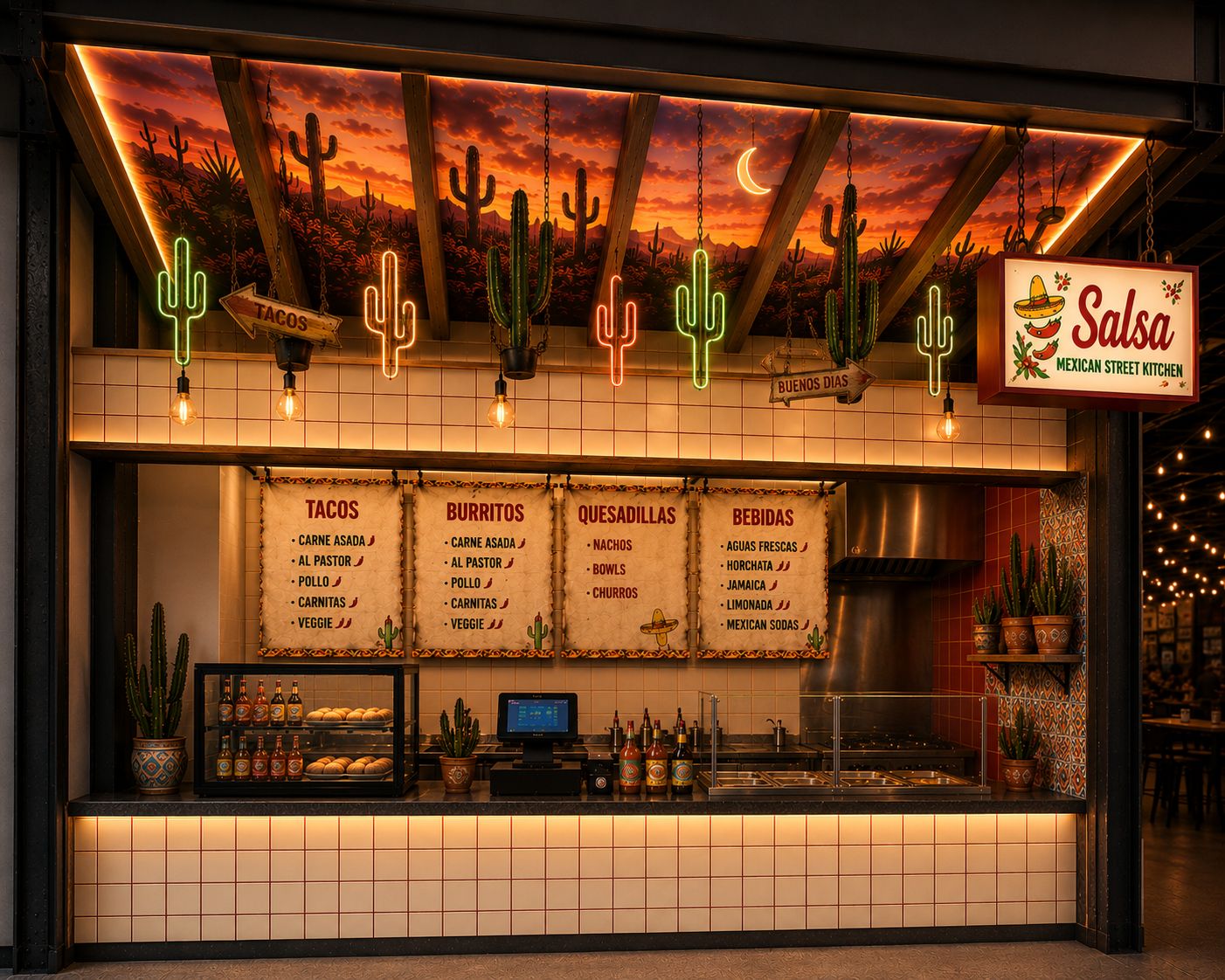 A spread of dishes from art.quarter's food hall vendors